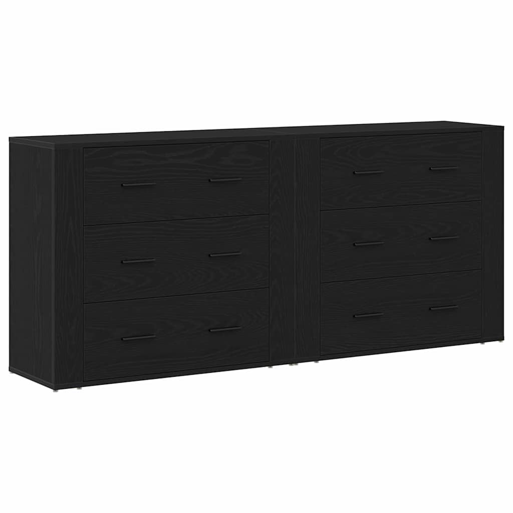 Sideboards 2 Stück Schwarze Eiche Holzwerkstoff